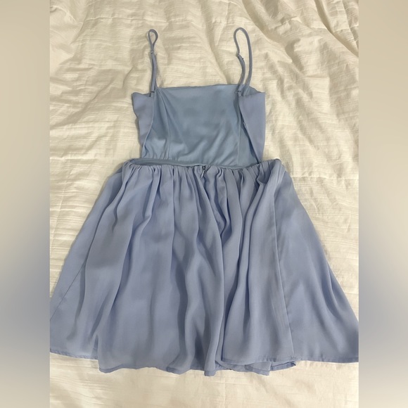 Lucy In The Sky Light Blue Flowy Short Dress - Picture 3 of 3